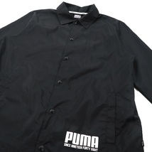 PUMA コーチジャケット L ブラック ポリエステル バックロゴプリント REBEL_画像5