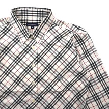 BURBERRY ノバチェックシャツ M ホワイト コットン ワンポイントロゴ刺繍_画像4