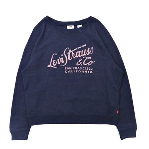 LEVI'S ビッグロゴプリントスウェット XL ネイビー コットン スリランカ製