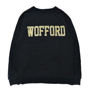 JANSPORT カレッジプリントスウェット M ブラック コットン 裏起毛 WOFFORD COLLEGE