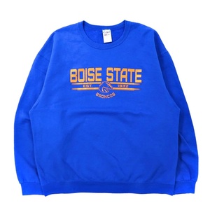 JERZEES カレッジプリントスウェット XL ブルー コットン 裏起毛 ビッグサイズ フットボール BOISE STATE BRONCOS ホンジュラス製