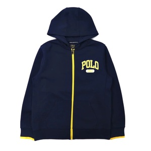 POLO RALPH LAUREN ジップパーカー L ネイビー ポリエステル ロゴプリント PERFORMANCE