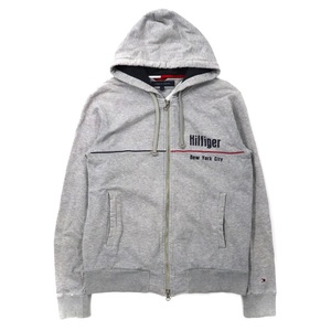 TOMMY HILFIGER フルジップパーカー S グレー コットン