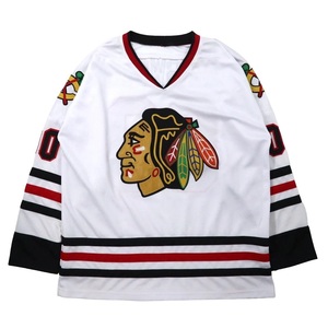NHL ビッグサイズ ゲームシャツ ホッケーシャツ XXL ホワイト ナンバリング CHICAGO BLACK HAWKS GRISWOLD 00