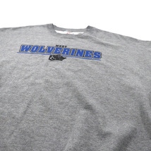 JERZEES カレッジプリント スウェット 2XL グレー コットン ビッグサイズ WEST WOLVERINES 90年代 メキシコ製_画像5