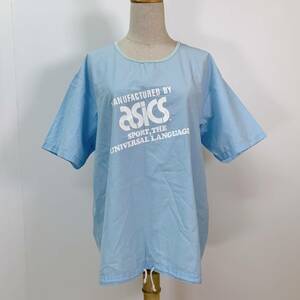 S2759 ASICS アシックス メンズ Tシャツ 半袖 カジュアル 万能 人気 スポーティチックスタイル 日本製 水色 前プリント