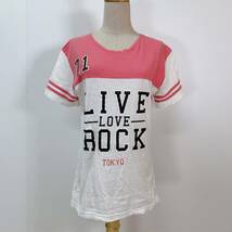 S2807 Hard Rock ユニセックス Tシャツ 半袖 かわいい L 白 ビッグロゴ 万能 人気 シンプルデイリーカジュアル ピンク_画像1