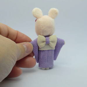 小さな 着物人形  ミニチュアドール ブライスのお友達  リカちゃんのお友達  和風  着ぐるみ 紫色の画像4