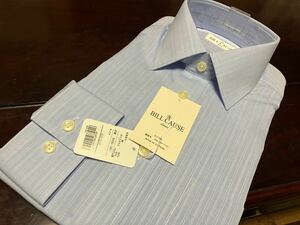 百貨店販売品　BILL CAUSE形態　形態安定　ブルー織柄ワイシャツ　L(41-84)　レギュラーカラー　送料無料