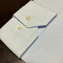 ABITRE51☆サックスブルー織柄　形態安定ワイシャツ　L(41-85)　セミワイド_画像3