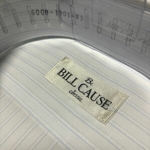 百貨店販売品 BILL CAUSE★形態安定 白地×サックスブルーストライプワイシャツ L(40-78) レギュラーカラー 送料無料の画像5