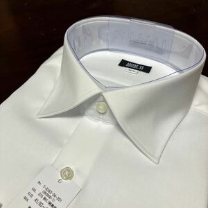 ABITRE51　白無地ツイル　形態安定ワイシャツ　L(41-85)　セミワイド