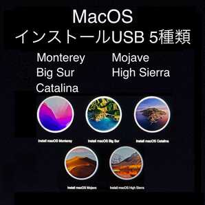 [変換アダプター付] Mac OS インストール用USB 5種類 （Monterey,BigSur,Catalina,Mojave,HighSierra） [1]の画像1