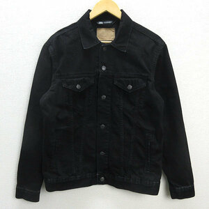 G■ザラ/ZARA Gジャン/デニムジャケット【M】黒/men's/40【中古】■