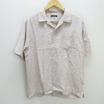 G■アーバンリサーチ/URBAN RESEARCH オープンカラー半袖シャツ【40】薄ピンク/men's/85【中古】■_画像1