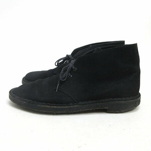 Q■【 US 8M 】クラークス/CLARKS スエードレザー デザートブーツ■黒MENS/29 【中古】