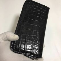 限定　黒　本革 クロコダイル 長財布ワニ革 スマホも入れます　人気商品/男女兼用　小銭入れあり_画像3