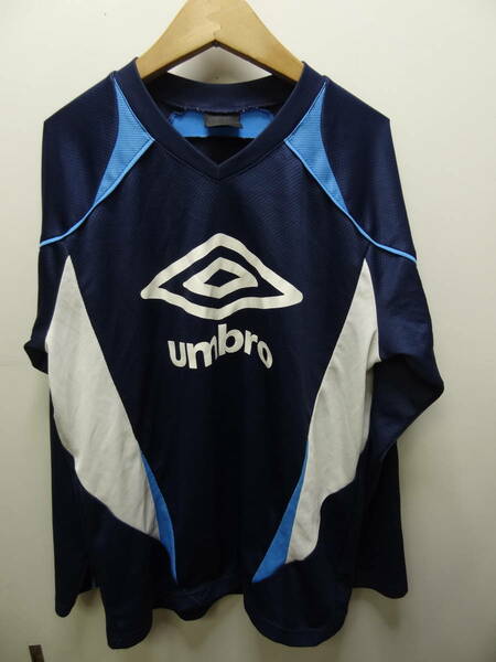 全国送料無料 アンブロ UMBRO メンズ Vネック サッカー等スポーツゲーム長袖Tシャツ M