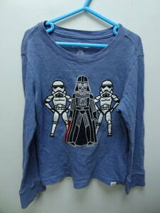 全国送料無料 ギャップ キッズ GAP KIDS スターウォーズ STAR WARS 子供服キッズ男＆女の子ブルーグレー色 長袖Tシャツ 110(105)