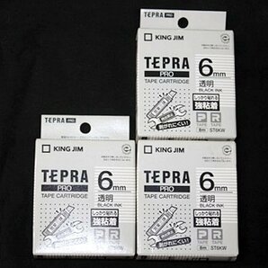 3箱セット TEPRA PRO テプラ テープカートリッジ 透明 強粘着 ラベル 黒文字 幅6mm ST6KW KING JIM 送料370円の画像1