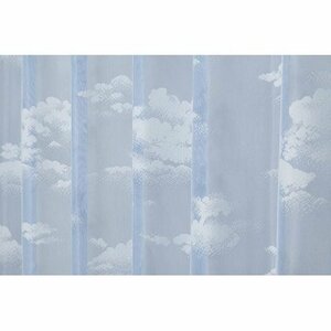 即決 未使用 ユニベール レースカーテン ドリームレース 雲 空 BL ブルー 巾100×丈103cm 2枚入 洗える アジャスターフック付