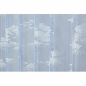 即決 未使用 ユニベール レースカーテン ドリームレース 雲 空 BL ブルー 巾100×丈103cm 2枚入 洗える アジャスターフック付の画像1