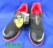 未使用 MANDOM マンダム 安全靴 セーフティー 25.0cm 4E レッド/ブラック 作業靴 ＃767 箱なし_画像1