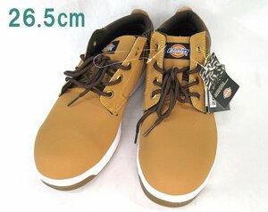 未使用 安全靴 作業靴 26.5cm ディッキーズ Dickies D-3309 4E ブラウン 鋼製先芯 ジッパー 外箱なし