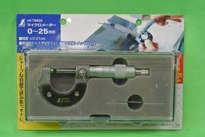 未使用 マイクロメーター 0～25mm 78935 シンワ 厚さ・幅の測定 ノギス ケース破損あり 送料520円