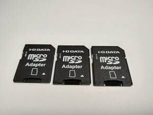 3枚セット　microSD→SD　変換アダプター　I・O DATA　認識確認済み　メモリーカード　マイクロSDカード　SDカード