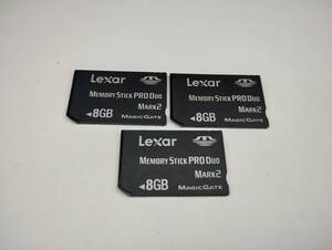 3枚セット　8GB　Lexar　メモリースティックプロデュオ　MEMORY STICK PRO DUO　フォーマット済み　メモリーカード