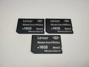 3枚セット　16GB　Lexar　メモリースティックプロデュオ　MEMORY STICK PRO DUO　フォーマット済み　メモリーカード