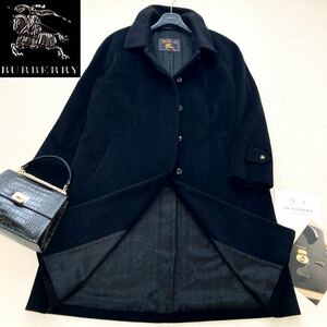 大きいサイズ◆美品◆バーバリー BURBERRY 44.46.48相当/XL-3L プレステージコレクション☆アンゴラウールプレミアムロングコート 定価35万