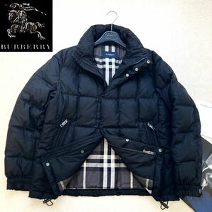 ★バーバリーロンドン★BURBERRY LONDON★Mサイズ シャドーチェックコンビ☆プレミアムダウンジャケット コート マットブラックの画像1