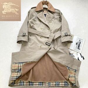 ★超レア★新品未使用◆バーバリー BURBERRY M-Lサイズ相当 キャメルウールライナー&付襟☆3wayギャバジンロングトレンチコート アメリカ製