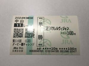 第56回ダービー卿CT「パラレルヴィジョン」+「ディオ」の現地購入単勝馬券2枚