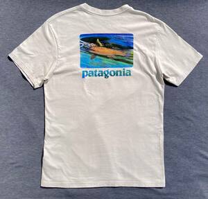 patagonia World trout バックプリント Tシャツ M パタゴニア 釣り フィッシング アウトドア AD MADDOX ワールドトラウト