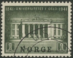 外国切手　ノルウェー　使用済み　1941年　オスロ大学100年（246）