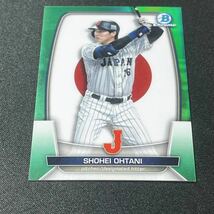 99枚限定 2023 Topps Bowman Chrome 大谷翔平 WBC インサートカード No.WBC-45 グリーンリフラクターパラレルカード Green Refractor_画像3