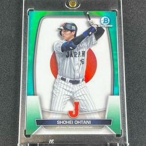 99枚限定 2023 Topps Bowman Chrome 大谷翔平 WBC インサートカード No.WBC-45 グリーンリフラクターパラレルカード Green Refractor