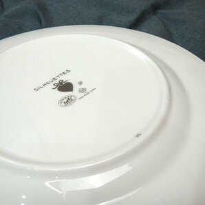 3842T エルメス HERMES プレート 洋皿 デザート ケーキ SILHOUETTES シルエット ローズライン ビンテージの画像5