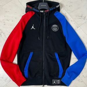 美品★ NIKE AIR JORDAN×PSG ナイキ エアジョーダン×パリサンジェルマン ジップ スウェット パーカー フーディー ジャケット M コラボ