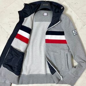 美品/XLサイズ★ MONCLER GAMME BLEU モンクレール ガムブルー byトムブラウン ジップ パーカー スウェット ジャケット ブルゾン ITALY製の画像1