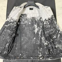 極美品★ サンローラン SAINT LAURENT エディ期 ブリーチ/ダメージ加工 デニム ジャケット Gジャン ブルゾン M相当 スタッズ スターパッチ_画像5