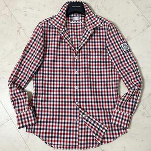 極美品☆ MONCLER GAMME BLEU モンクレール ガムブルー 『CAMICIA/カミーチェ』 ボタンダウン シャツ 長袖 size1/M コットン イタリア製の画像1