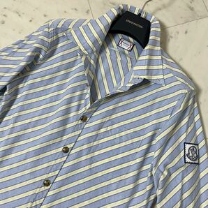 未使用級☆ MONCLER GAMME BLEU モンクレール ガムブルー 『CAMICIA/カミーチェ』 ボタンダウン シャツ 長袖 size1/M メタルボタン ITALY製の画像3