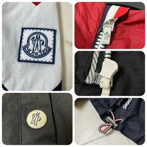 美品★ MONCLER GAMME BLEU モンクレール ガムブルー byトムブラウン GIUBBOTTO ナイロン ジャケット パーカー フード ブルゾン L相当(2)の画像9