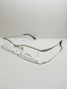 未使用 眼鏡 メガネフレーム GUESS 100%チタン GU8040 LGRY 軽量 金属フレーム ハーフリム 男性 女性 メンズ レディース 52口18-140 V-8