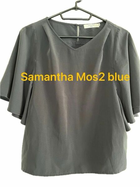 Samantha Mos2 blue レディーストップス　オーバーブラウス　サイズM