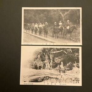 戦前絵葉書　ポストカード　古写真　長崎　対馬名物　農家婦人　2枚　レトロ　アンティーク　コレクション